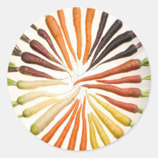 Rainbow Multicolored Carrots Classic Round Sticker