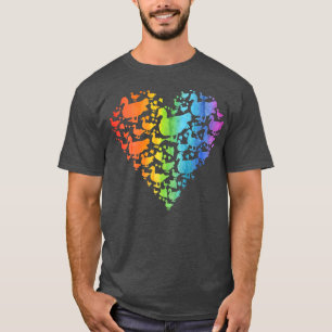 Rainbow Muscovy Duck Heart Funny Farmer Bird  T-Shirt