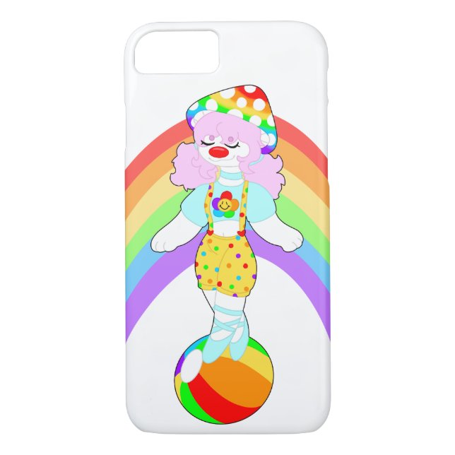 Rainbow Mushroom Clown Girl iPhone / iPad case (Back)