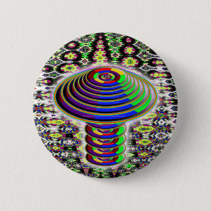 Rainbow Mushroom - Geometric 6 Cm Round Badge