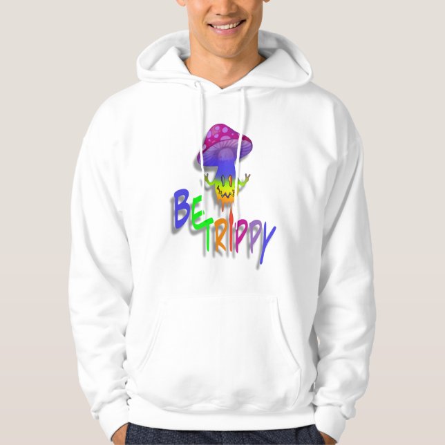 Rainbow Mushroom Peace Sign Hooded Sweatshirt  (Front)