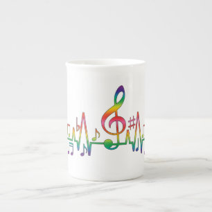 Rainbow Music Beat Wave Bone China Mug