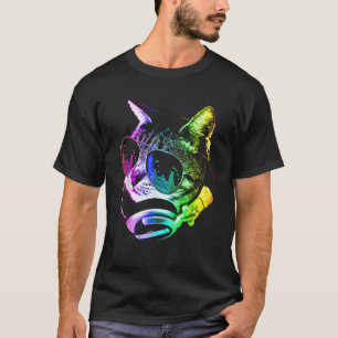 Rainbow Music Cat With Sunglass And Headphone For T-Shirt
