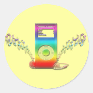 Rainbow Music Classic Round Sticker