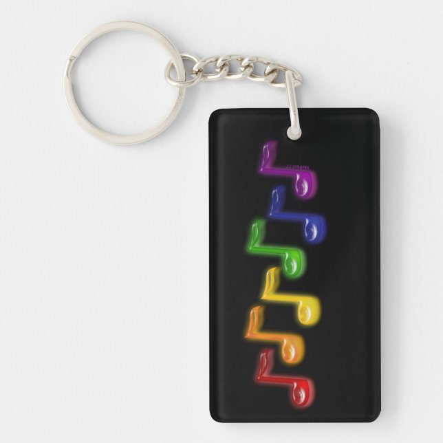 Rainbow Music Notes Keychains (Front)