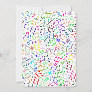 rainbow music notes rockstar invitation