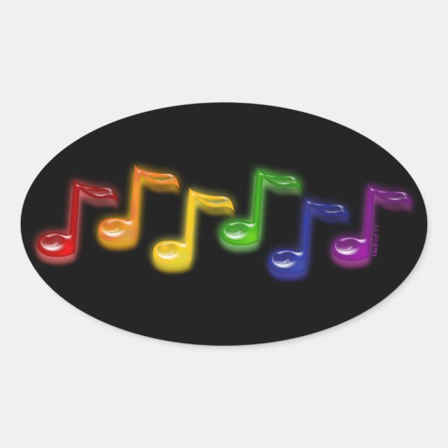 Rainbow Music Notes Stickers (Front)