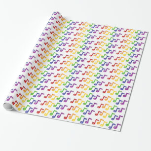 Rainbow Music Notes Wrapping Paper