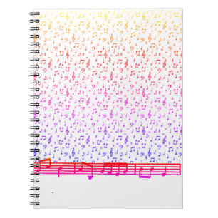 Rainbow music theme notebook