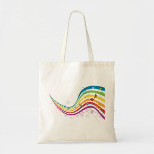 Rainbow Music Wave Tote Bag