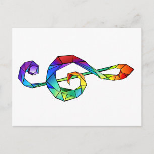 Rainbow Musical Key Postcard