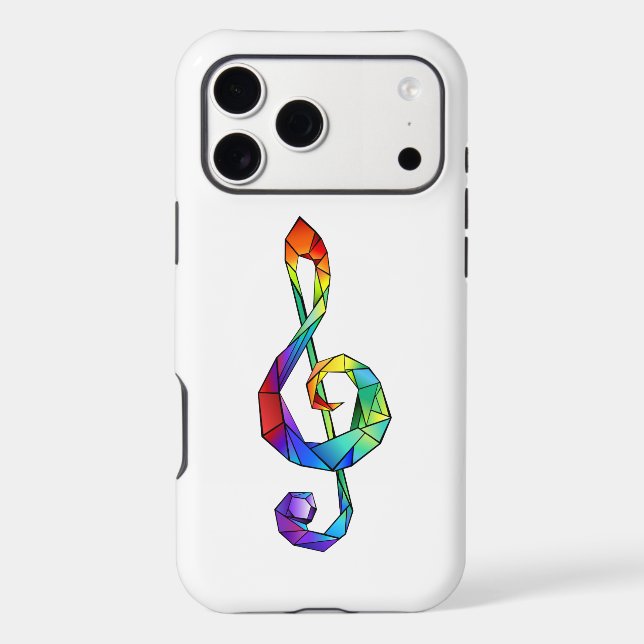 Rainbow musical key treble clef (Back)