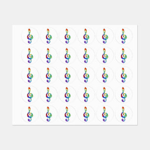 Rainbow musical key treble clef