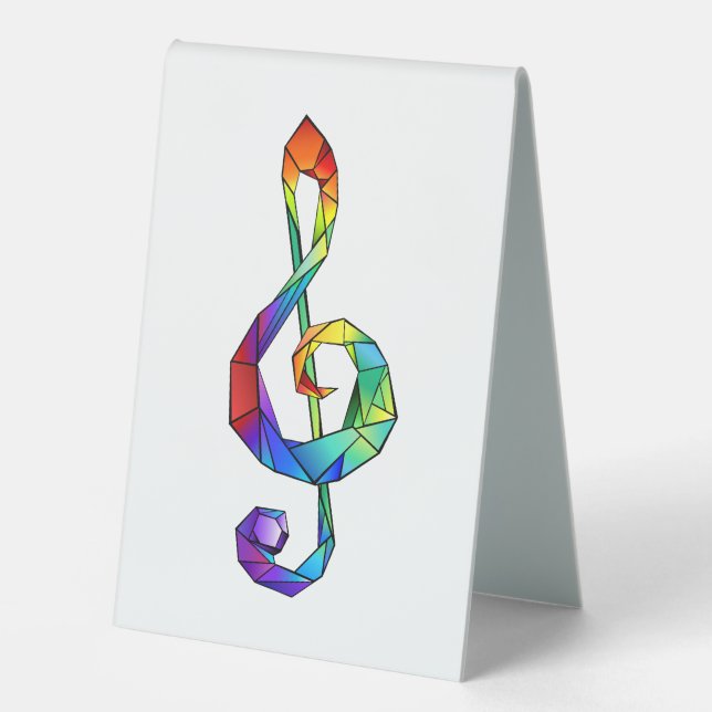 Rainbow musical key treble clef (Front)