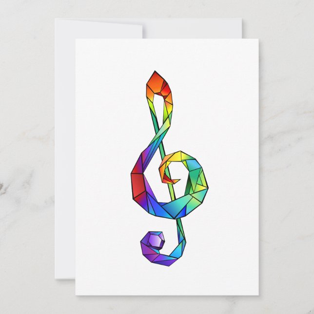 Rainbow musical key treble clef (Front)
