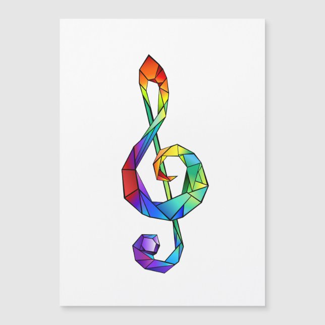 Rainbow musical key treble clef (Front)