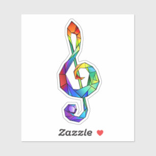 Rainbow musical key treble clef