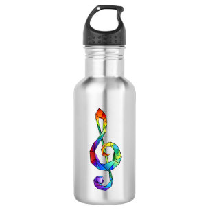 Rainbow musical key treble clef 532 ml water bottle