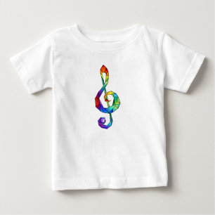 Rainbow musical key treble clef baby T-Shirt