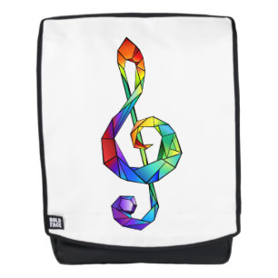 Rainbow musical key treble clef backpack