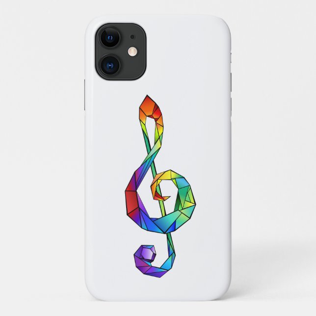 Rainbow musical key treble clef Case-Mate iPhone case (Back)