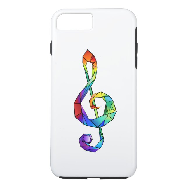 Rainbow musical key treble clef Case-Mate iPhone case (Back)
