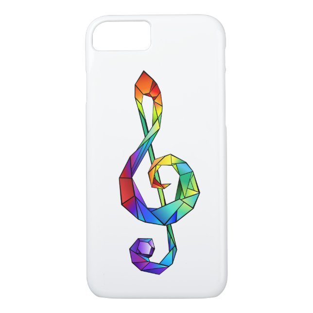 Rainbow musical key treble clef Case-Mate iPhone case (Back)