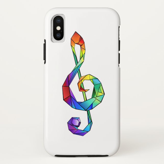 Rainbow musical key treble clef Case-Mate iPhone case (Back)
