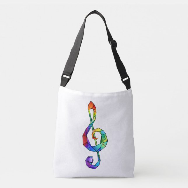 Rainbow musical key treble clef crossbody bag (Front)