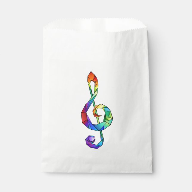 Rainbow musical key treble clef favour bags (Front)