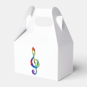 Rainbow musical key treble clef favour box