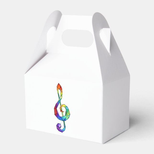 Rainbow musical key treble clef favour box (Front Side)