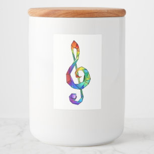 Rainbow musical key treble clef food label