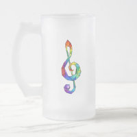 Rainbow musical key treble clef