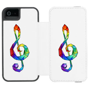 Rainbow musical key treble clef incipio watson™ iPhone 5 wallet case