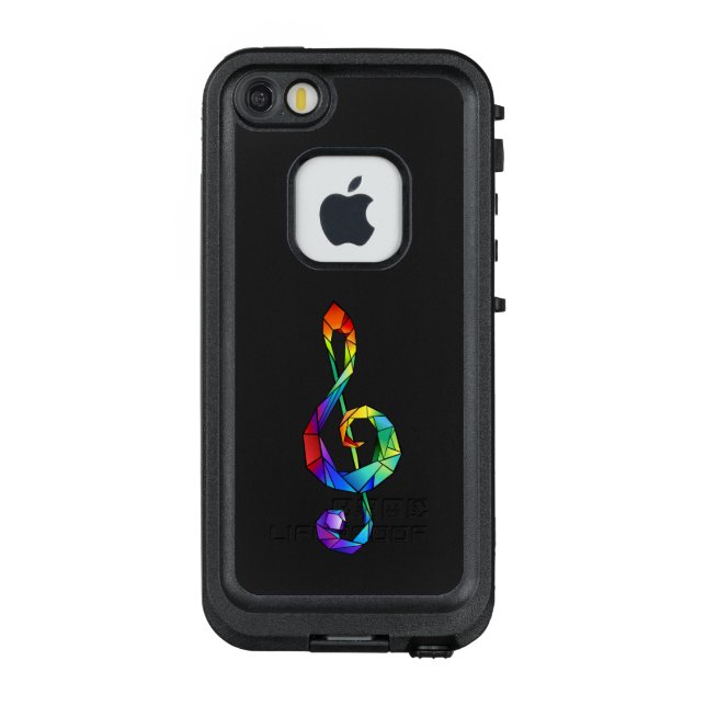 Rainbow musical key treble clef LifeProof iPhone case (Back)