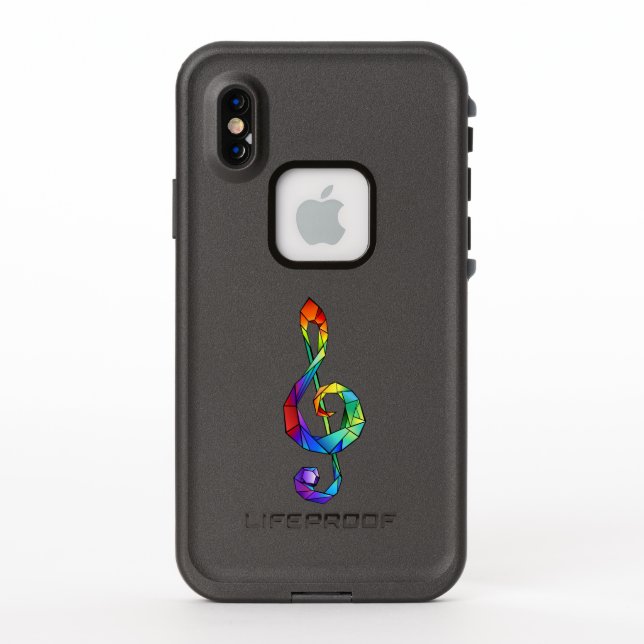 Rainbow musical key treble clef LifeProof iPhone case (Back)