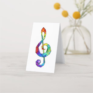 Rainbow musical key treble clef loyalty card