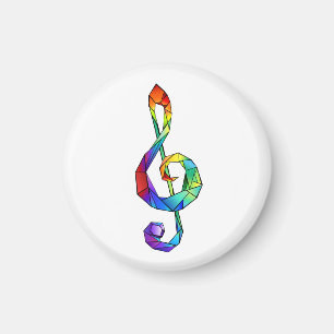 Rainbow musical key treble clef magnet