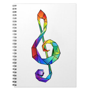 Rainbow Musical Key treble clef Notebook