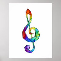 Rainbow musical key treble clef