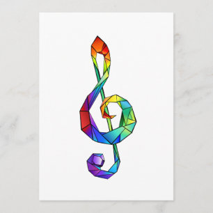 Rainbow musical key treble clef programme