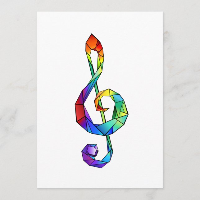 Rainbow musical key treble clef programme (Front)