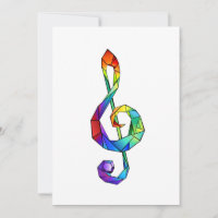 Rainbow musical key treble clef