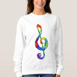 Rainbow musical key treble clef sweatshirt
