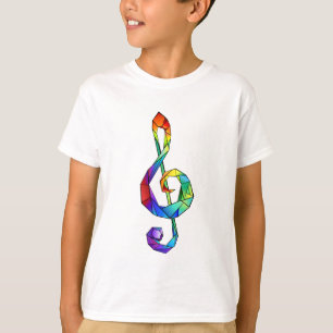 Rainbow musical key treble clef T-Shirt