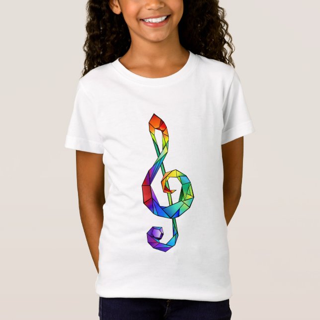 Rainbow musical key treble clef T-Shirt (Front)