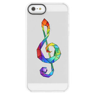 Rainbow musical key treble clef permafrost® iPhone SE/5/5s case