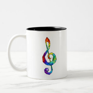 Rainbow Musical Key Two-Tone Coffee Mug
