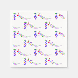 rainbow musical notes napkin